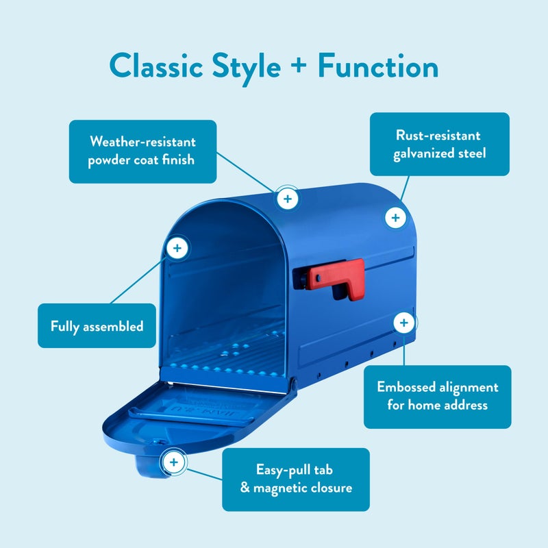 Architectural Mailboxes 7600BE MB1 Mailbox, Medium, Blue - Image 4